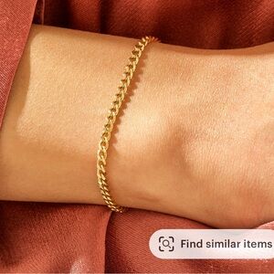 14k gold curb chain bracelet